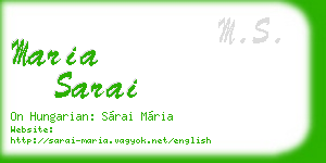 maria sarai business card