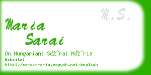 maria sarai business card